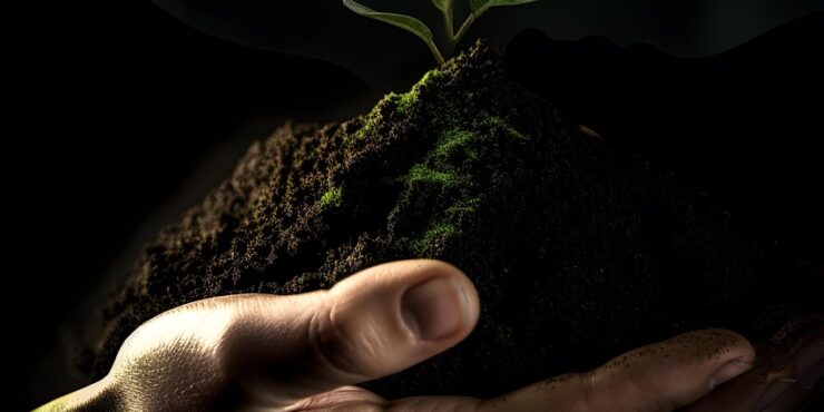 environment, ecology, environmental protection, nature, agricultural turnaround, floor, earth, humus, plant, biomass, compost