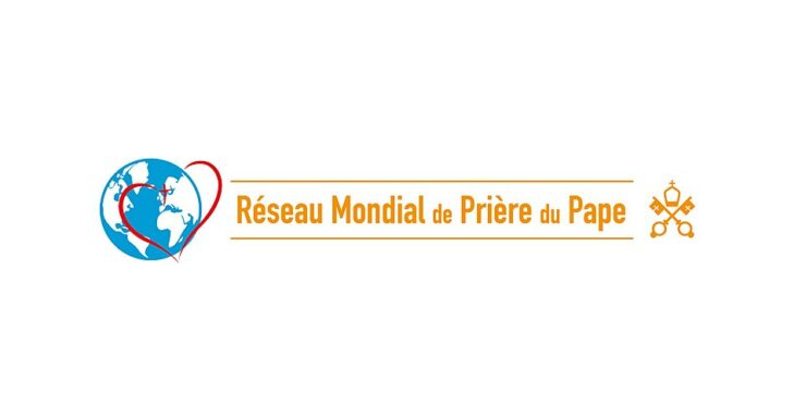Logo Reseau Mondial de Priere du Pape Pontifical Work FR Horizontal