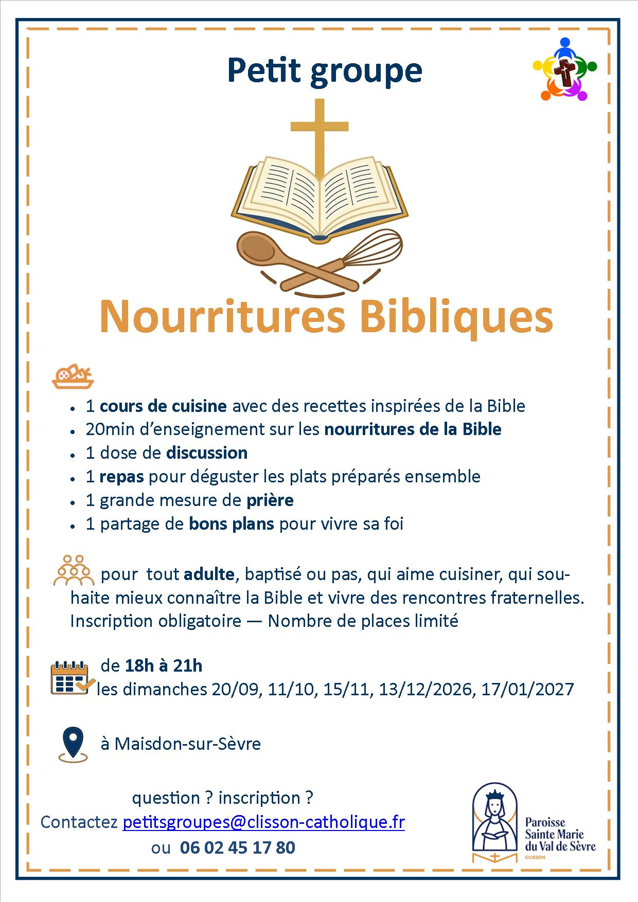PetitGroupe NourrituresBibliques affiche